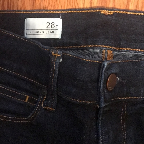 Gap Leggings Jean Skinny Dark Indigo Blue Size 28 - Picture 2 of 5